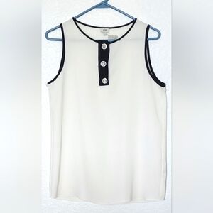 River Island Women's White w/ Black Edging Cami Top. Size US 4 UK 8